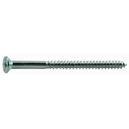 Midwest Fastener Wood Screw, #10, 3 in, Zinc Plated Steel Flat Head Phillips Drive, 100 PK 02585